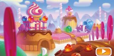 粉色梦幻糖果城堡海报背景素材