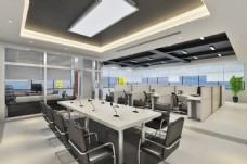办公会议现代简约风会议办公空间设计效果图