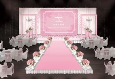 粉色舞台区婚礼效果图