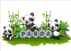 儿童卡通可爱熊猫