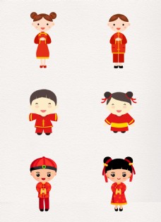 吉祥物中国风吉祥喜庆拜年人物设计