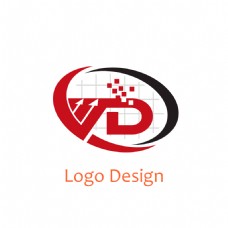 化妆品D字母造型logo互联网工业logo