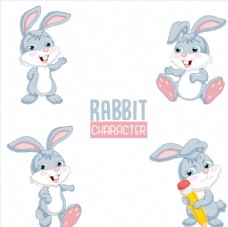 小清新卡通可爱兔子