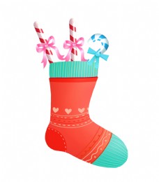 圣诞节卡通糖果手绘节日礼物可爱袜子
