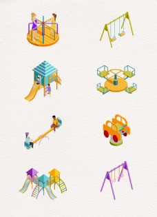 施乐彩色儿童游乐设施2.5d设计