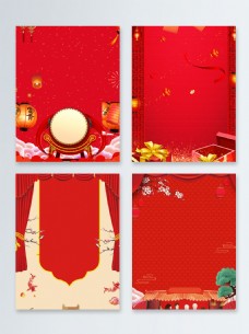 中国年春节猪年中国风新春广告背景