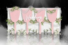 粉色婚礼迎宾区效果图