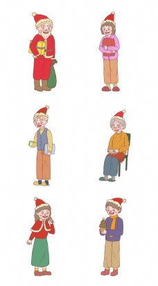 圣诞节卡通手绘人物系列