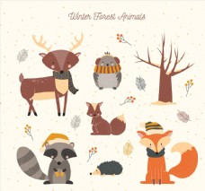 动物创意6款创意冬季森林动物