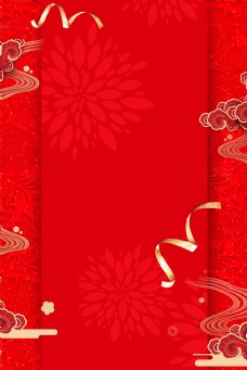 中国新年红色喜庆中国风新年背景