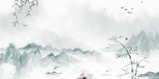 中国风水墨山水背景