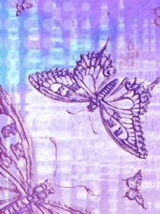 紫色蝴蝶装饰画