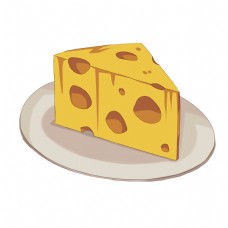 一块黄色的奶酪插画