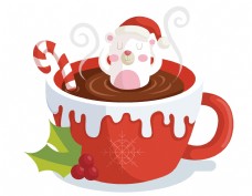 咖啡杯卡通圣诞咖啡元素