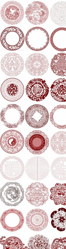 印花素材中国风底纹花纹团纹设计素