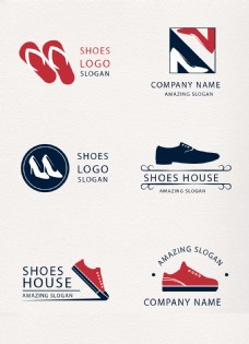 简约6组鞋子标志logo图标设计