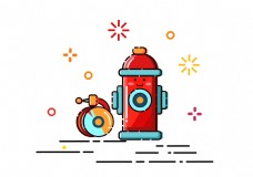 卡通消防栓背景设计元素