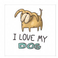 可爱狗狗手绘可爱卡通小狗插画