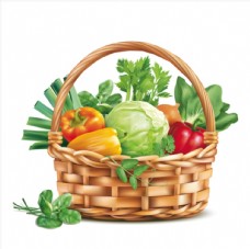 绿色蔬菜矢量蔬菜篮子