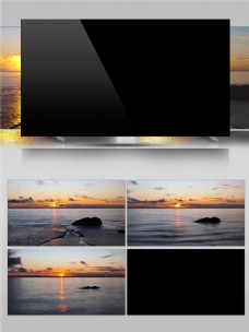 唯美海平面日落西山视频素材