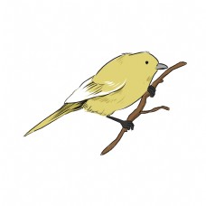 手绘卡通黄色小鸟