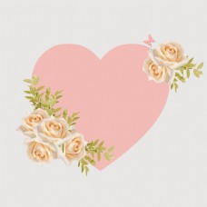 形色边框粉色唯美浪漫小清新玫瑰免抠心形边框素材