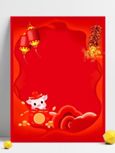 中国风猪年新春背景设计