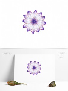 梦彩紫色梦幻花瓣植物彩铅手绘可商用元素