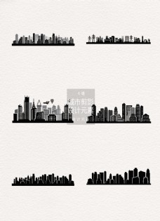 城市建设城市建筑剪影设计元素