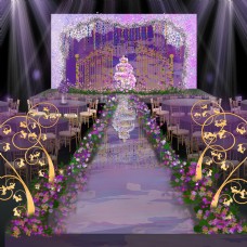 莫奈风油画风格花园系列婚礼效果图