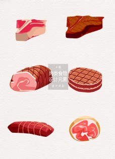 肉类食物ai设计元素