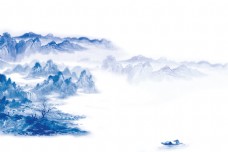 水墨中国风唯美手绘古风山水背景