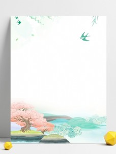 中国风柳叶燕子春分节气背景设计