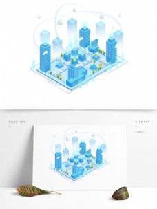 未来科技2.5D科技互联网城市建筑未来智慧信息化