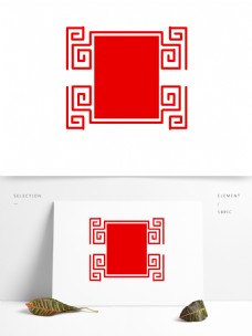 中国风纹理边框素材古典大红色风格可商用