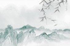 水墨中国风古典风水墨广告背景图