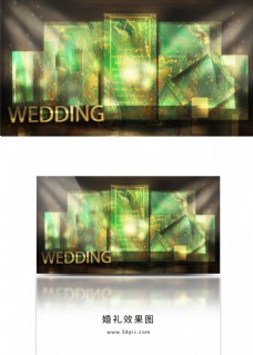 绿色层次婚礼效果图