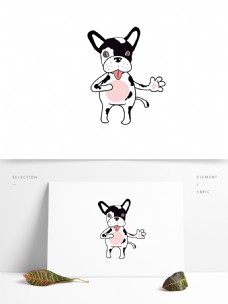 拟人动物手绘卡通风动物拟人斑点小狗