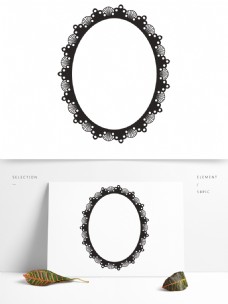 设计形式欧式边框圆形黑色装饰素材设计