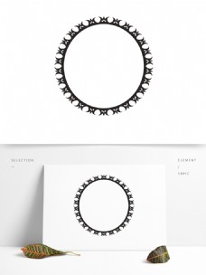 设计形式欧式边框圆形黑色装饰素材设计