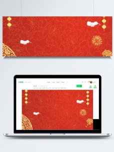 创意红色喜庆春节节日背景图