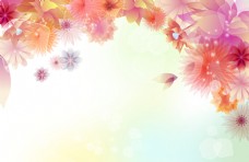 水墨中国风炫丽手绘花卉背景图