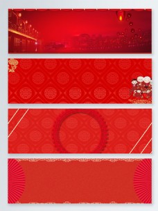 中国新年纹理新年中国风红色banner背景