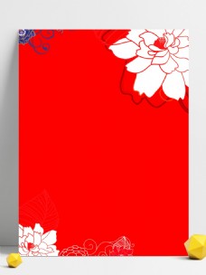 广告素材手绘花朵红色底纹广告背景素材