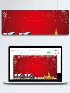 创意圣诞雪花红色背景素材