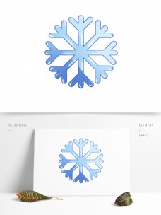 雪花元素雪花装饰元素冬季圣诞节蓝色卡通雪花