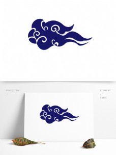 中国风传统蓝色祥云元素古典云朵图标可商用