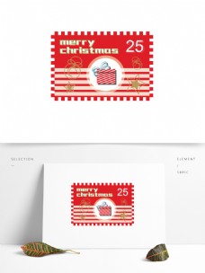 圣诞邮票小贴纸设计元素