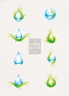 水滴环保图案设计元素