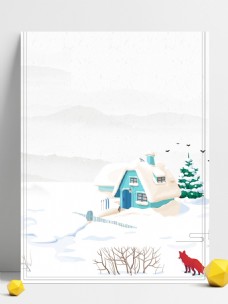 圣诞风景简约中国风冬季圣诞节背景设计